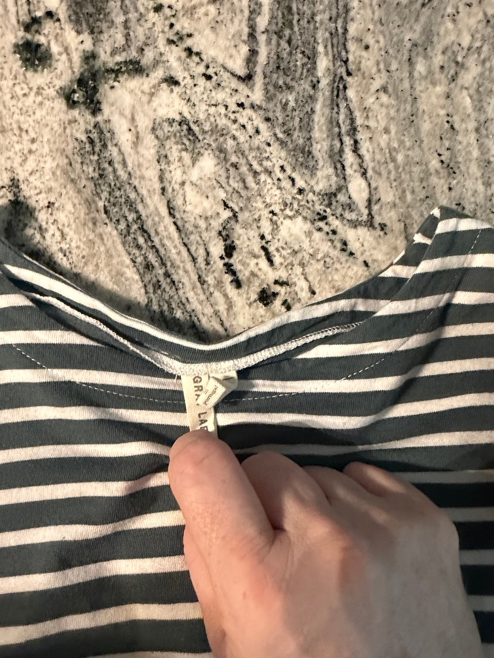 Striped Long Sleeve Kids Tee - Blue & Gray - Picture 5 of 6